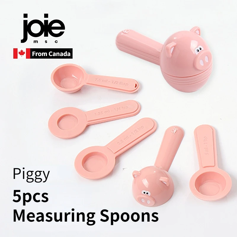 Joie Piggy 5pcs Measuring Spoons Bakeware Kitchen Tools Set Teaspoon Coffee Sugar Scoop Cake Baking Measuring Cups Cooking Tools