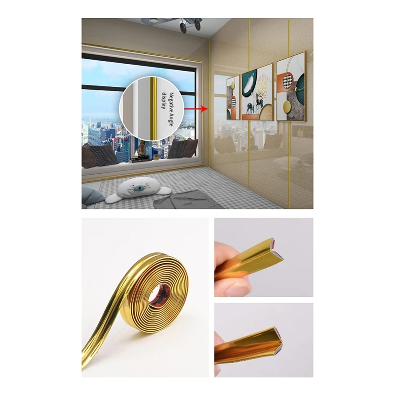 PVC Self-Adhesive Decorative Strip Wall Sticker Anti Collision Tape Bumper Guard Strip Furniture Wall Corner Protectorn01r