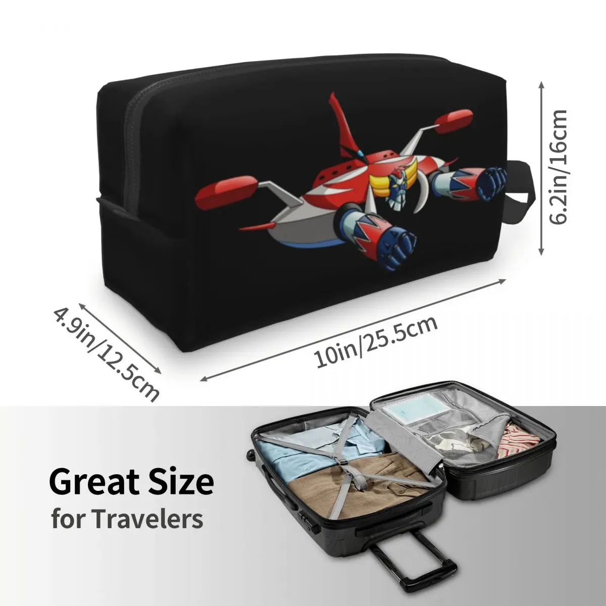 Custom UFO Goldorak Grendizer Robot Travel Cosmetic Bag for Anime Manga Makeup Toiletry Organizer Lady Beauty Storage Dopp Kit