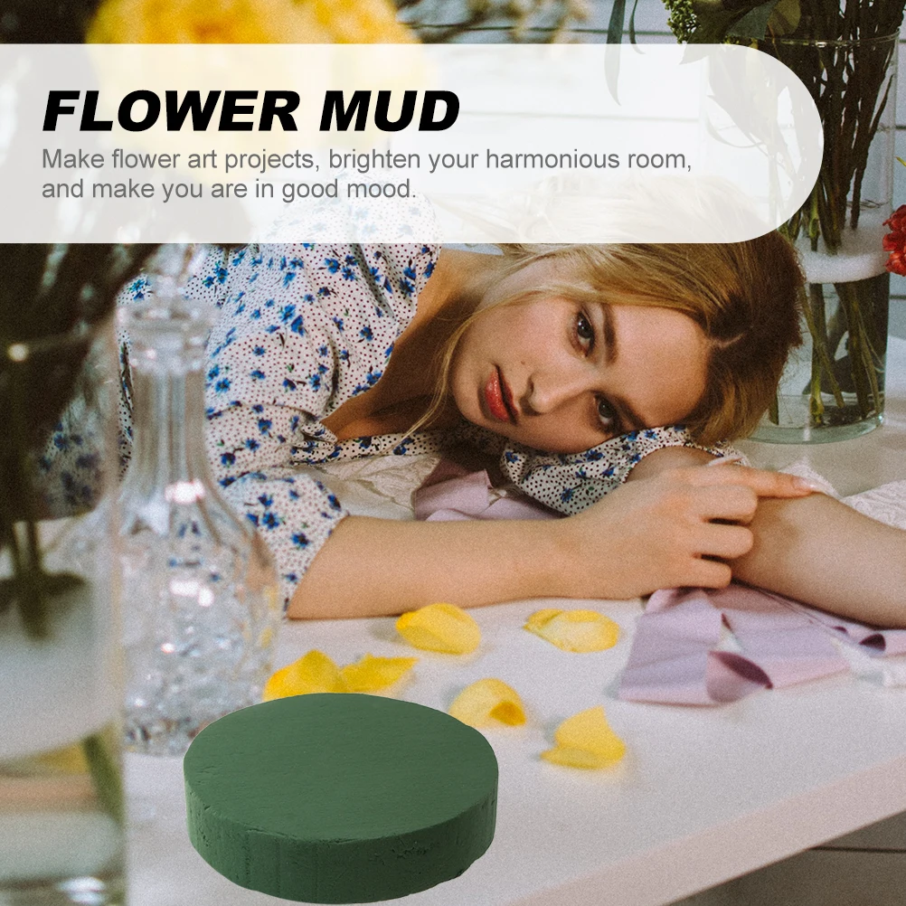 

6 Pcs Round Floral Foam Blocks for Arrangement Eco Friendly Durable Planters Base Strong Water Absorption Practical Wedding