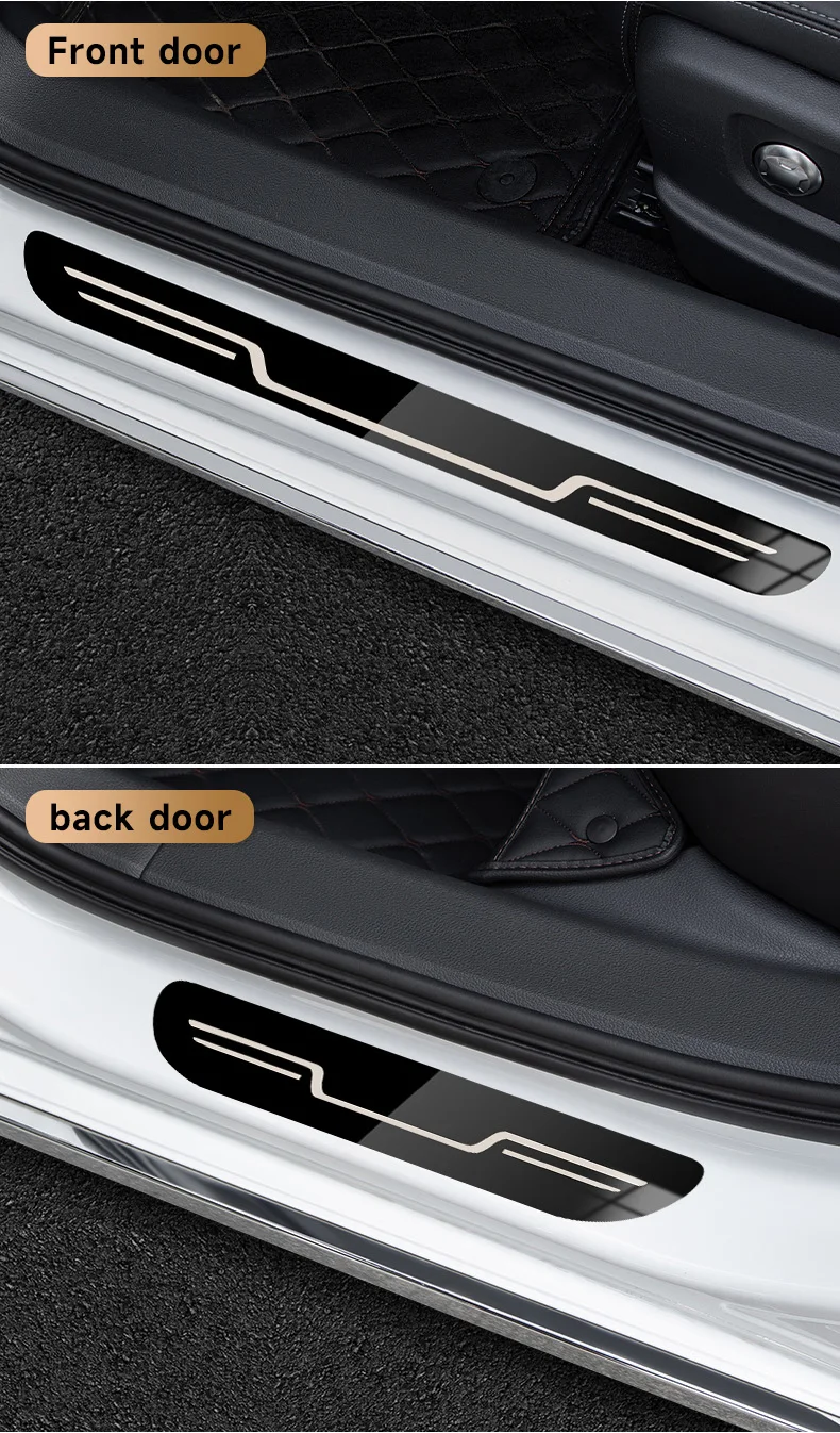 Edelstahl Auto-Türschwellenschutz Anti-Schmutz Aufkleber Abdeckung Dekoration Außen Anti-Kick Pedal Dekoration Zubehörteile – Detail 16