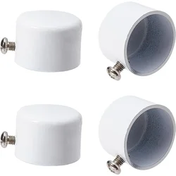 4 Uds remates de cortina tapas de extremos cubiertas de barra de cortina de Metal blanco extremos con tornillo 28mm cabezas de remates de poste de cortina cilíndrica