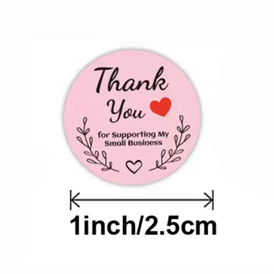 100-500pcs Round Thank You Stickers For Envelope Seal Labels Gift Packaging Decor Birthday Party Scrapbooking Stationery Sticker