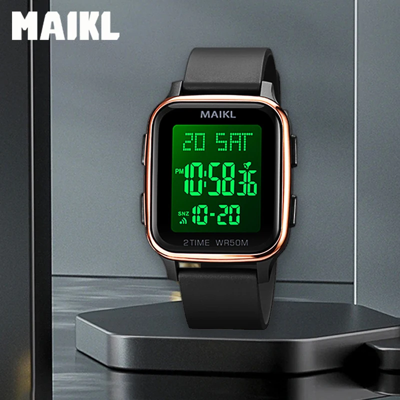 Maikl Mode Sport Heren Horloge Waterdicht Aftellen Elektronische Achtergrondverlichting Digitale Polshorloges Voor Heren Klok Reloj Hombre