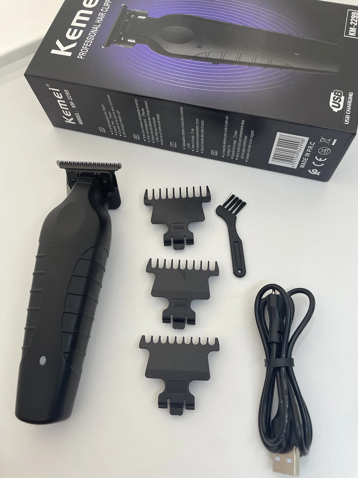 Kemei 2299 Barber Akku-Haarschneider 0 mm Zero Gapped Carving Clipper Professionelle elektrische Finish-Schneidemaschine – Detail 6