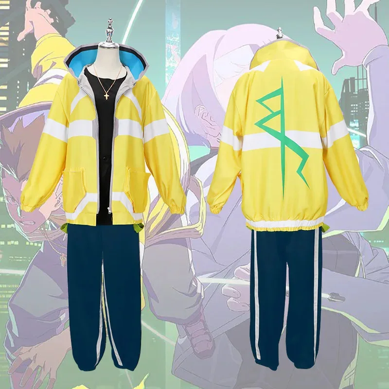 Киберпанк Edgerunners Аниме Дэвид Мартинес Косплей Люси Униформа Карнавальный наряд Одежда Rebecca Ролевой костюм Игра jk; 6