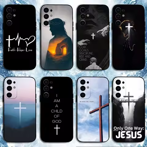 Jesus Bible Verse Christian Phone Case For Samsung S25,S24,S23,S22,S21,S20,Plus,Fe,Lite,Others Black Cover