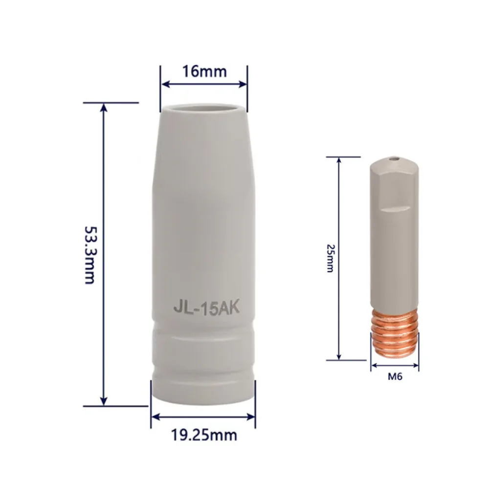 Durable Welding Consumables For 15AK MIG Torch Set Coated Contact Tip Nozzle Connection Rod Air Cooled Repair Equipment