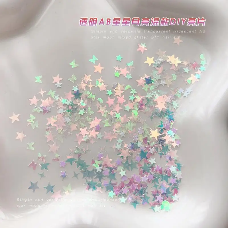 1 scatola di mini stelle scintillanti amore farfalla glitter per unghie colorati scintillanti fascino per unghie decorazione per unghie accessori fai da te