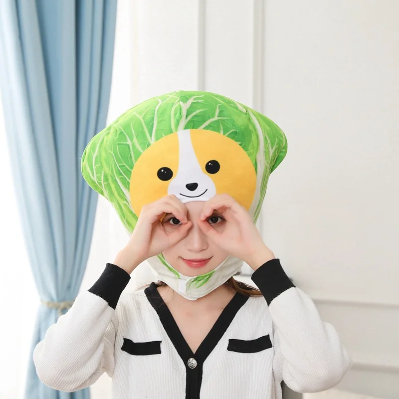 Funny Cabbage Dog Hat Food Cap Cosplay Party Carnival Photobooth Prop Stage Costume Adult Headdress Headwear