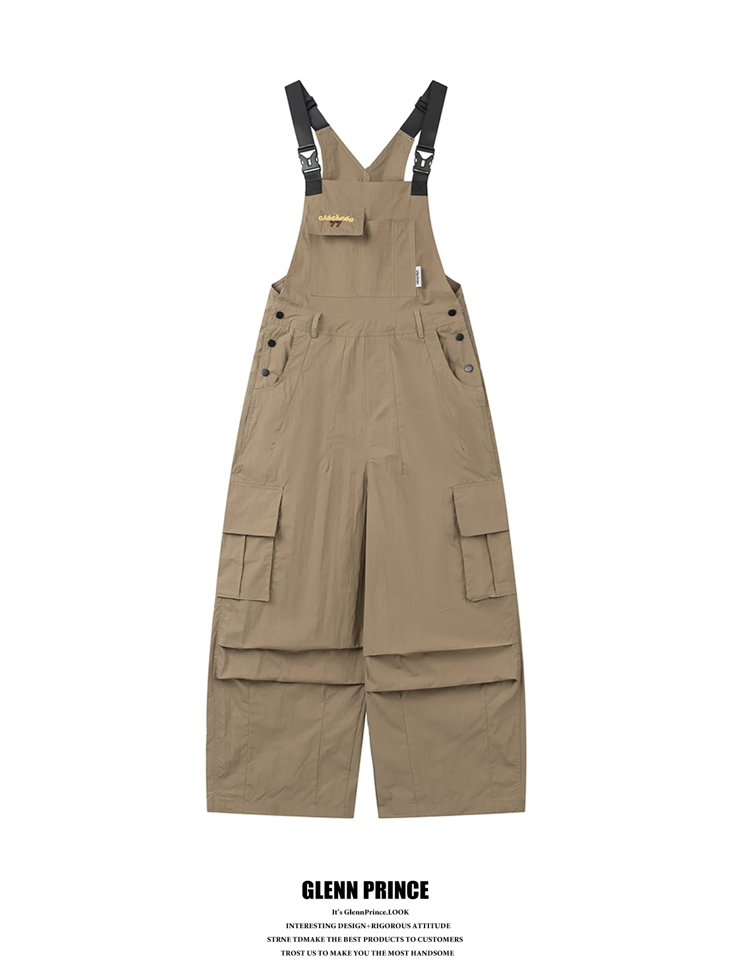 Outdoor Utility Wide Leg Cargo Pants High Street Commuter Men's Women's Multi-Pocket Pleated Overalls Fashionable Youth 