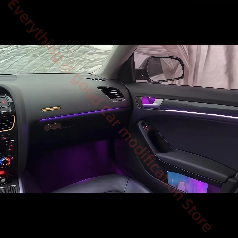 

64 colors Ambient Light For Audi A5 Automotive interior lighting upgrade Car accessories LED Atmosphere lamp Peach wood grain