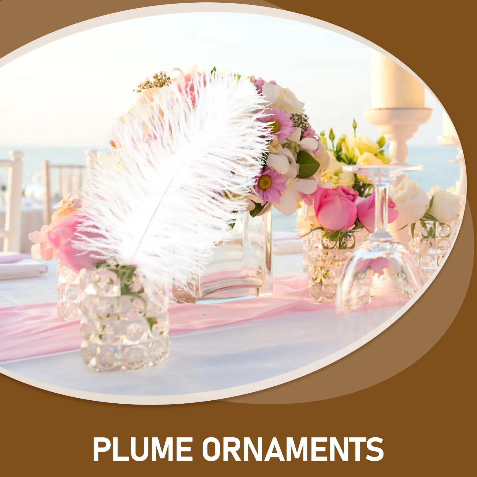 

10Pcs Unique White Ostrich Plumes for Wedding and Party Decor DIY Craft Props and Handicraft Supplies