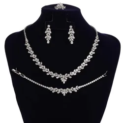 Jewelry Set HADIYANA Luxury Bridal Jewelry Sets Silver Color Cubic Zirconia Crystal Pendant Chain Necklace BN9322