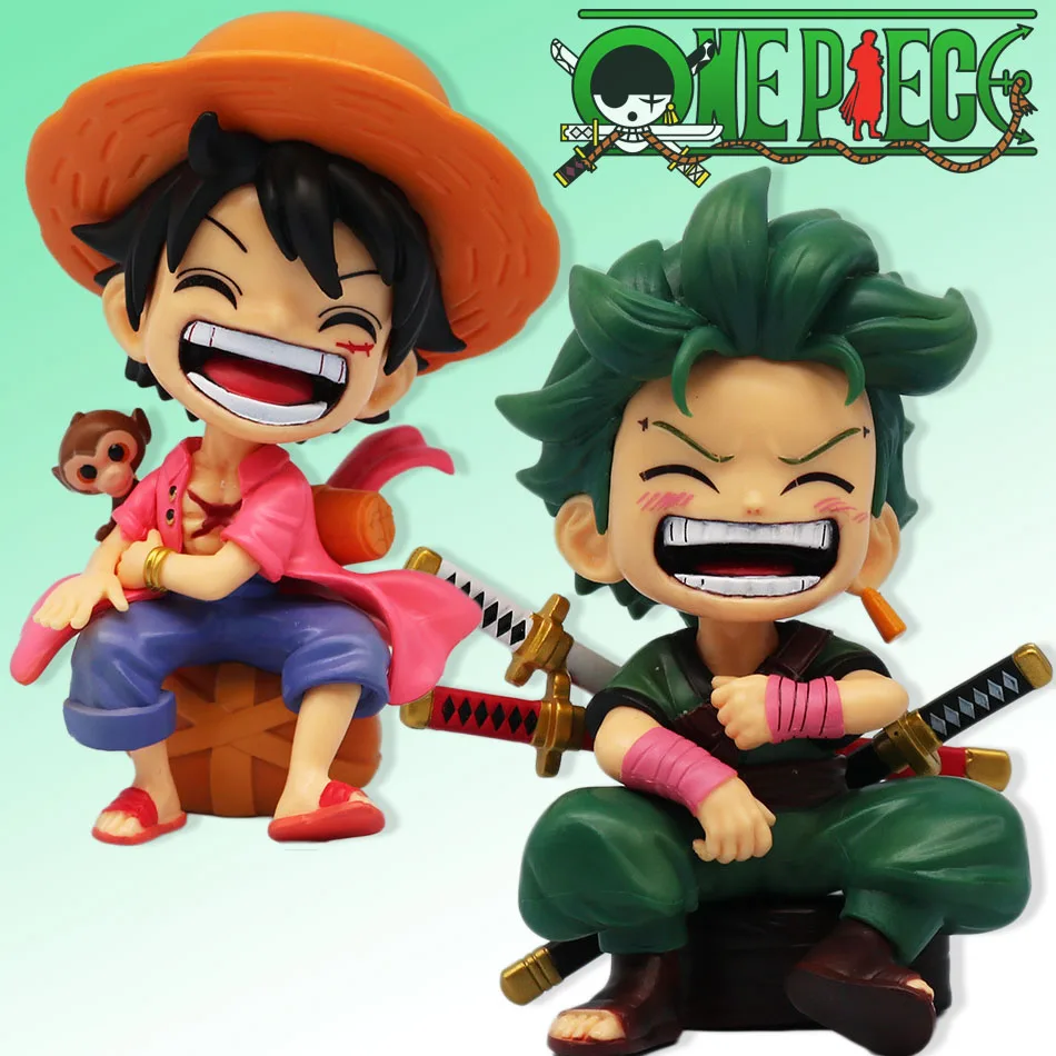 13cm Anime Figur ein Stück Affe d Ruffy Roronoa Zoro Kawaii Spielzeug q figürliche Nen doroid Auto Dekoration PVC Modell Geschenk
