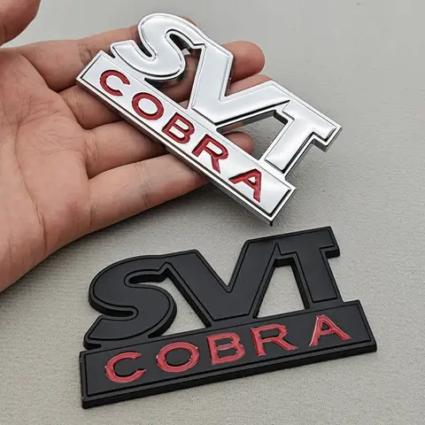 3D-metalllogotyp SVT COBRA-bilklistermärke bakre bagagerumsmärke framgrill-emblem för Ford Mustang Shelby GT500 GT350 F150 GT-tillbehör 10 best sales Shelby GT500 tillbehör - №2
