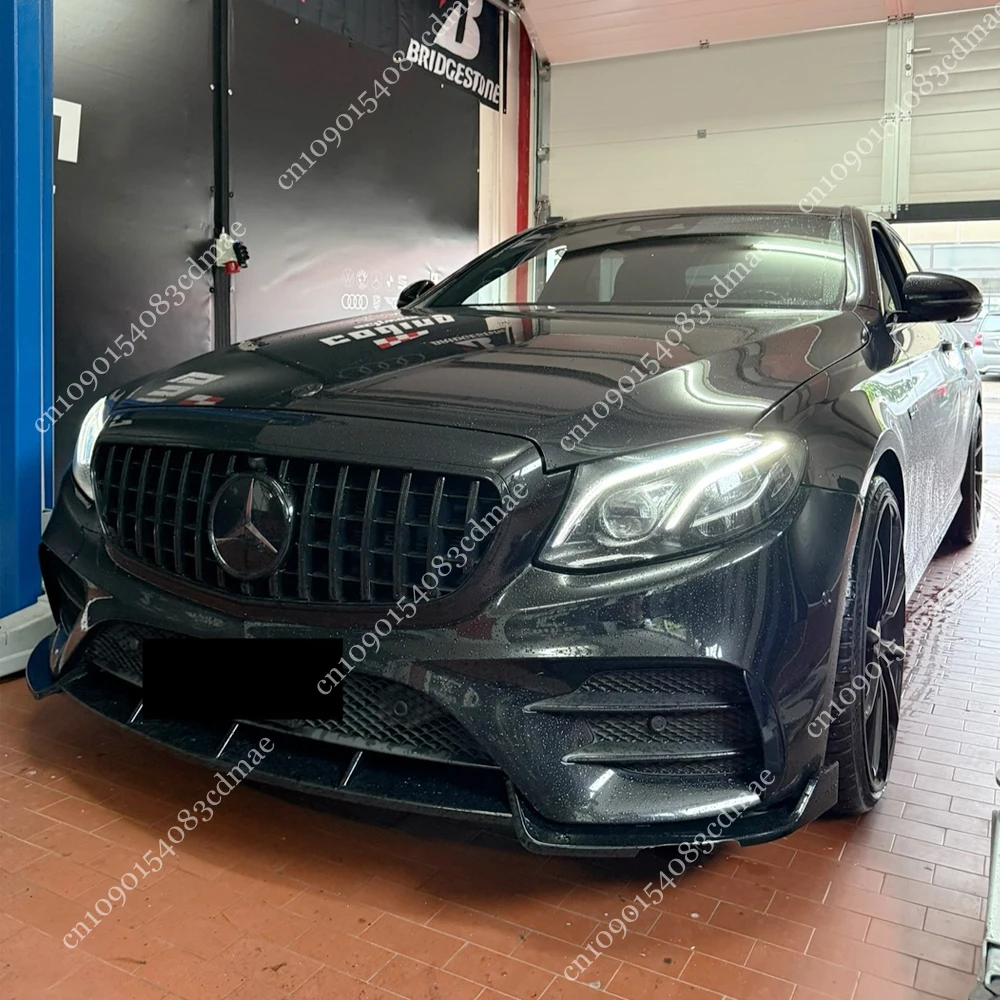 

For Mercedes-Benz E Class W213 E200 E300 E53 E43 AMG 4-Door 2017-2020 Front Bumper Lip Spoiler Spiltter Diffuser By ABS Body Kit