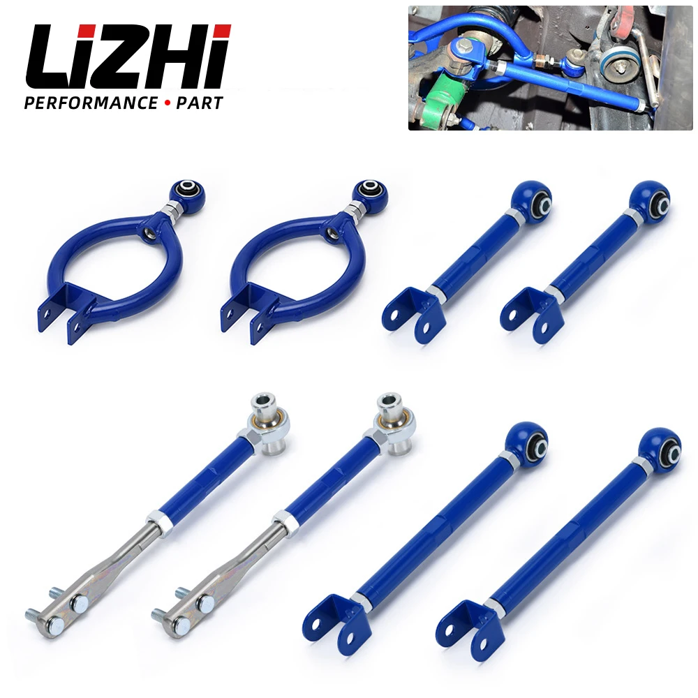 

LIZHI - FOR 89-94 240SX S13 Camber + Traction Arm + Tension + Rear Toe Arm Adjustable Blue 9816+9823+9836+9805