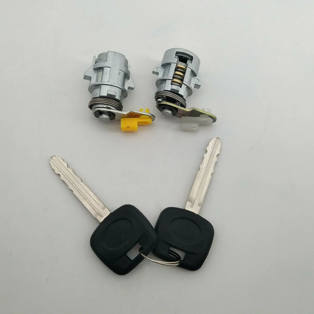 Núcleo de cerradura de encendido, interruptor de encendido, cerradura de barril de dirección + cerradura de puerta con juego de 2 llaves para Toyota Hilux 1997-2005