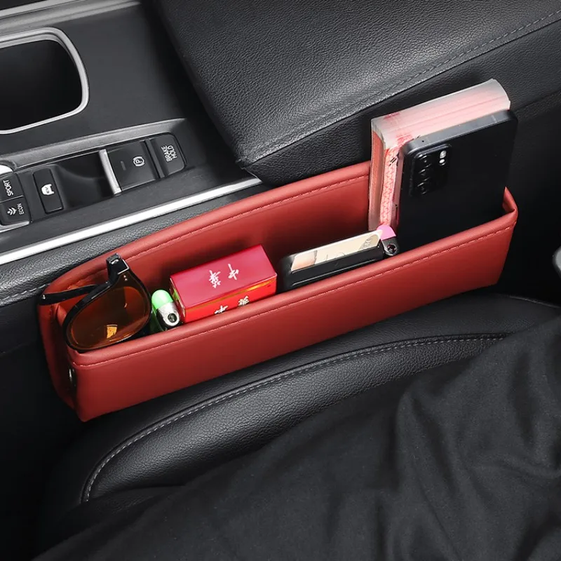 

For Subaru Outback WRX RS TS GT Car Seat Crevice Storage Box Water Cup Key Card Phone Reserved Charging Cable Hole Organizer Bag