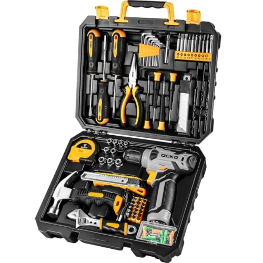 

Tool Set Tool Kit with 8V Cordless DrillTool Box with Drill Hand Drill Set for Men and Women Home Tool Kits for House Repair Ha