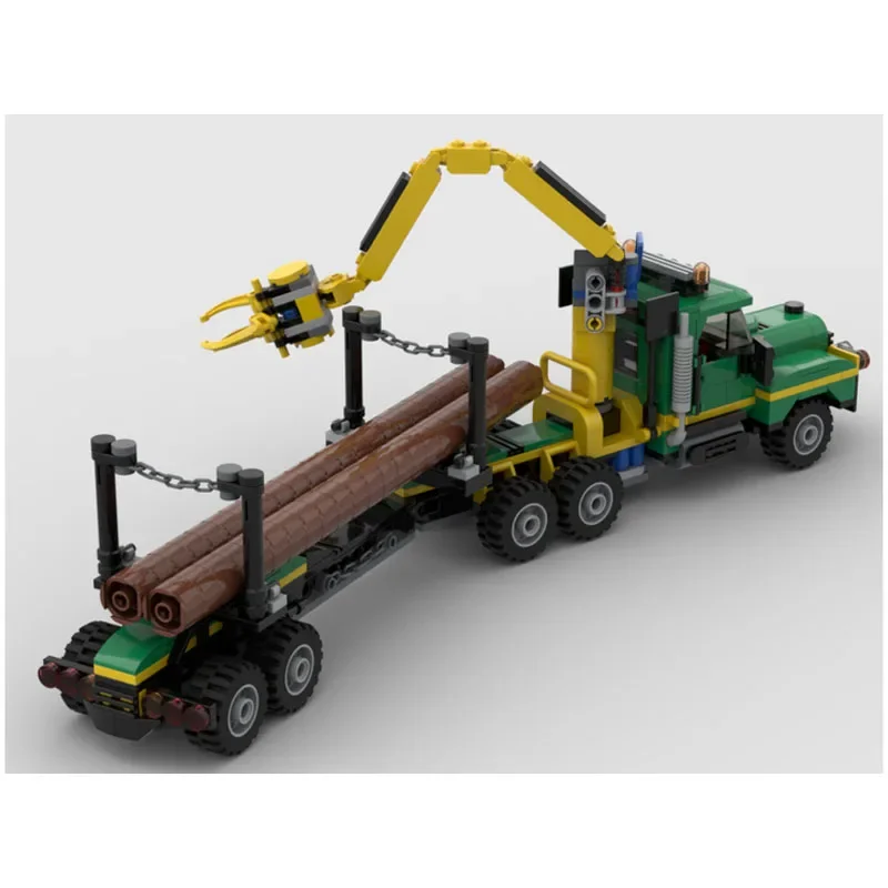 MOC-74740 Heavy Duty Forest Logging Truck, Assembly Splicing Building Blocks, Modelo 500, Peças, Brinquedos para Crianças, Presentes