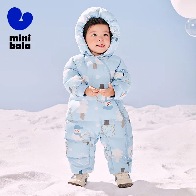 

Mini Bala Three-Proof Down One-Piece Outfit with Egg-Shaped Windproof Crawling Suit for Boys and Girls 2025 Winter New Styles