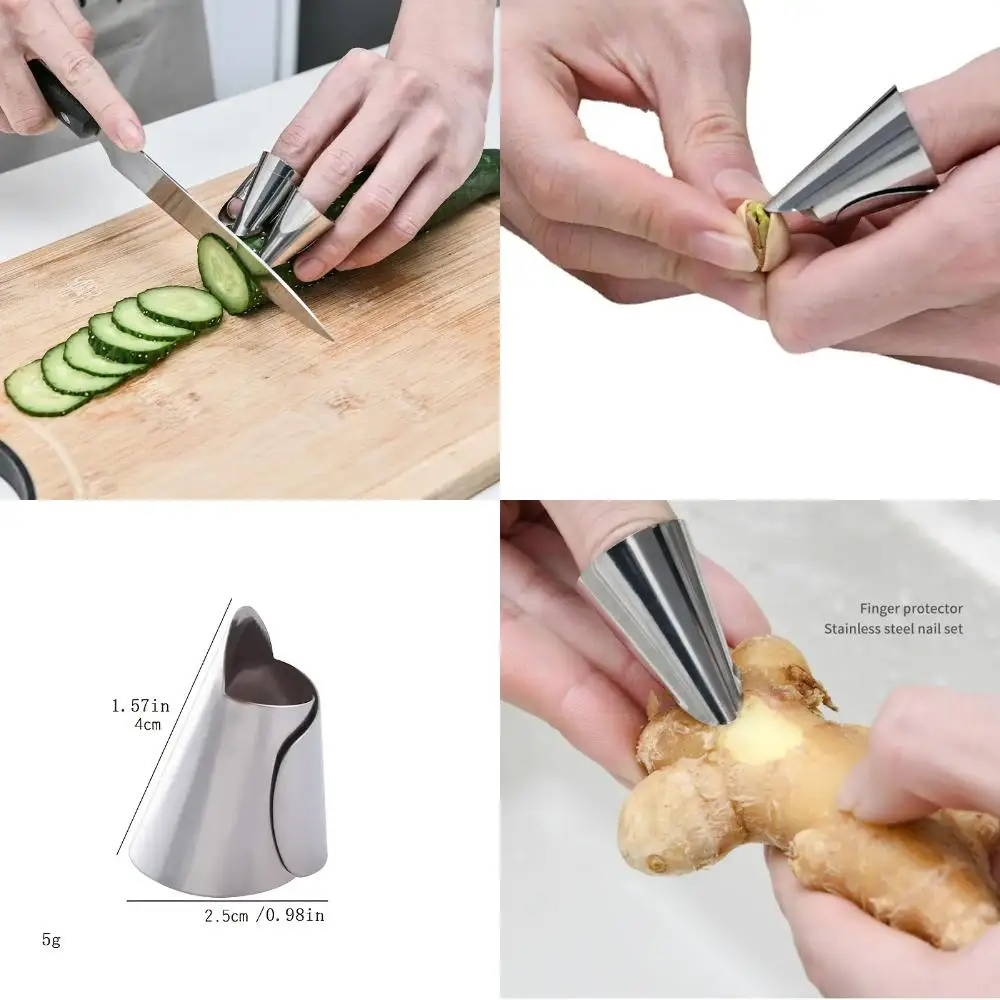 

Pack of 1 Finger Sleeves with Stainless Steel Button Design, Adjustable Size, Protective Against Cuts, Free to Change, Prevent F