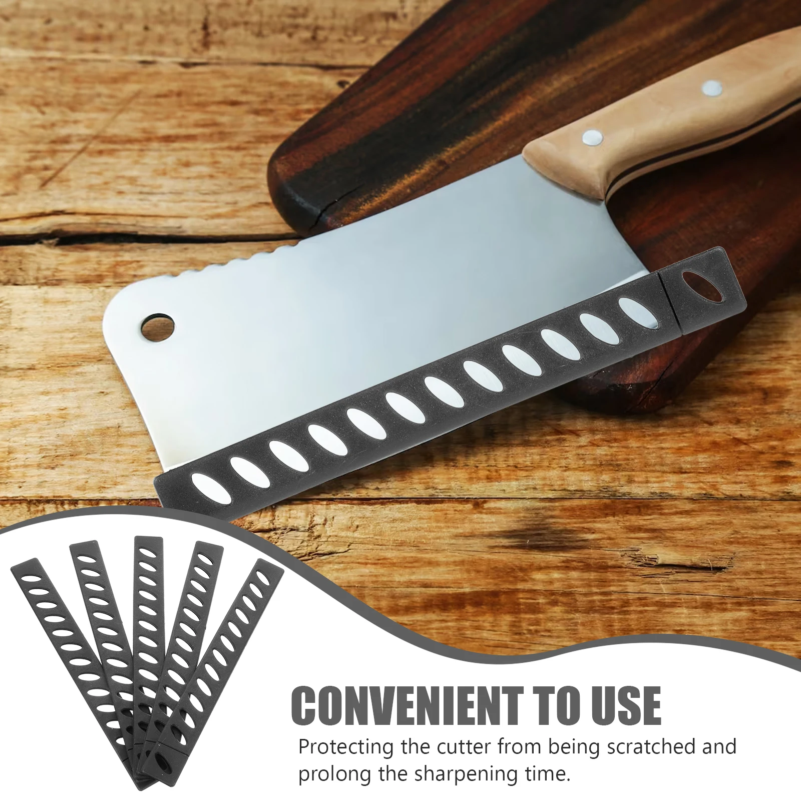 

5 Pcs Strip Guard Kitchen Knife Cover Blade Protectors Guards Safety Food Slicing Double