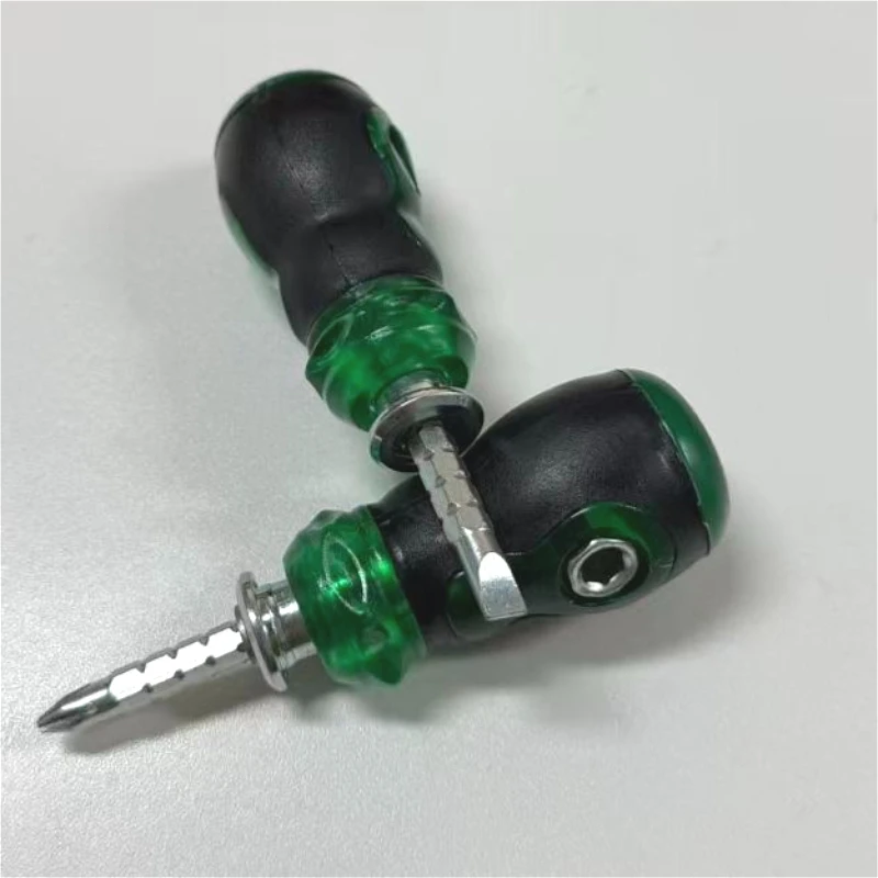 1 pz cacciavite a cricchetto a doppia testa manico corto cacciavite a taglio/sPhillips cacciavite telescopico in acciaio al cromo vanadio