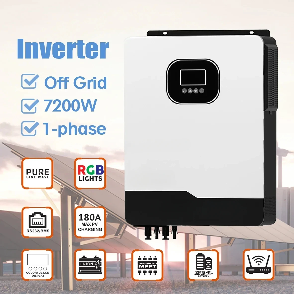 Us 5Kw 10Kw 8Kw 24V Hybrid Solar Inverter MPPT 230V Pure Sine Wave Sol ar Inverter 220V Hybrid Solar Inverter For So lar System