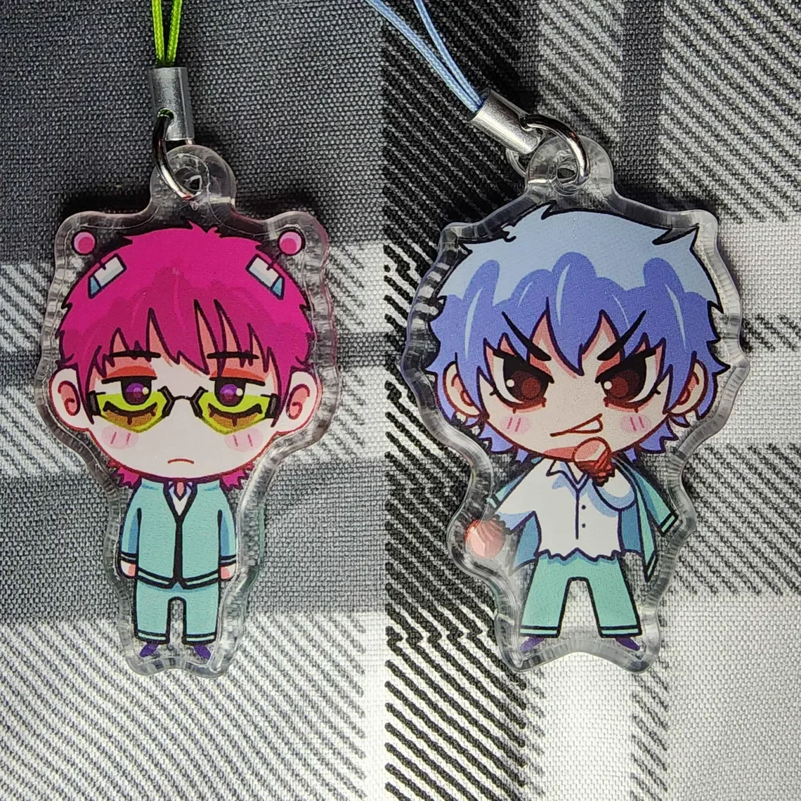 Saiki K Anime Charms Keychain PVC Couple Couple Key Ring Couple Keychains Anime Gift
