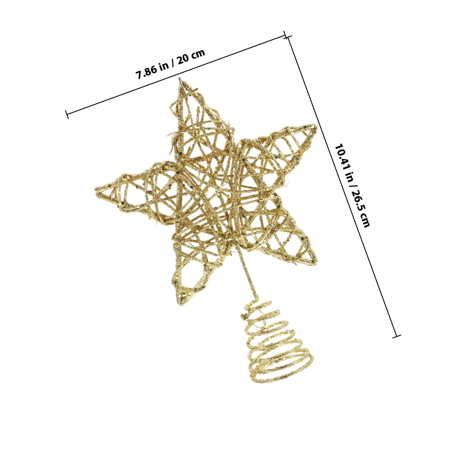تألق النجمة الذهبية شجرة عيد الميلاد توبر الروطان الخماسية بريق عطلة شجرة نجمة شجرة عيد الميلاد توبر #3