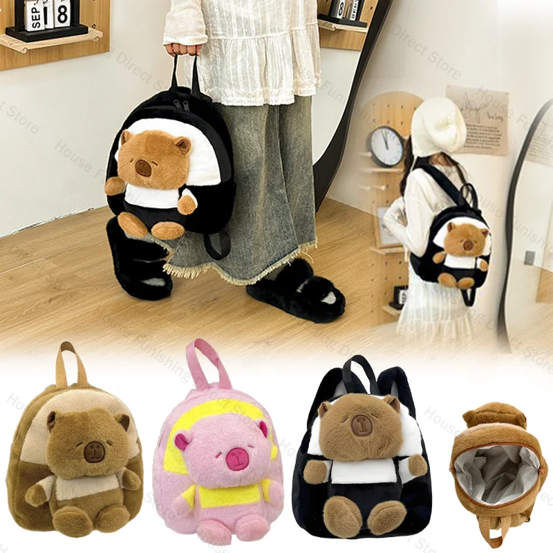 

Capybara Doll Shoulder Bag Cartoon Plush Backpack Cute D oll Schoolbag Children's Schoolbag School Children's Day Gift 2025 New