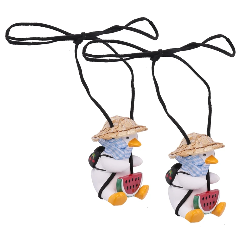 2Pcs Swinging Duck Car Hanging Ornament Swing Duck Car Mirror Cute Anime Car Accessories Car Decoration Ornament Gift