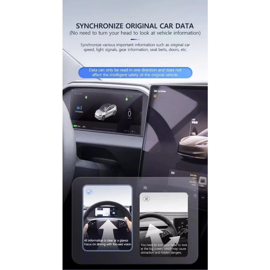 Geeignet für Tesla Model 3 2024 2025 Highland Mobiltelefon-Verbindung Carplay Navigation 8,9 Zoll Auto-Armaturenbrett-Display – Detail 11