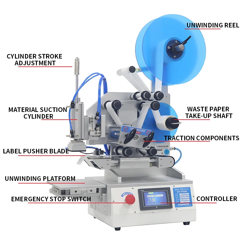 Compact Semi-Automatic Flat Labeling Machine Labeling for Electronic Instrument Circuit Boards, Cards, Nameplates, Paper Boxes,