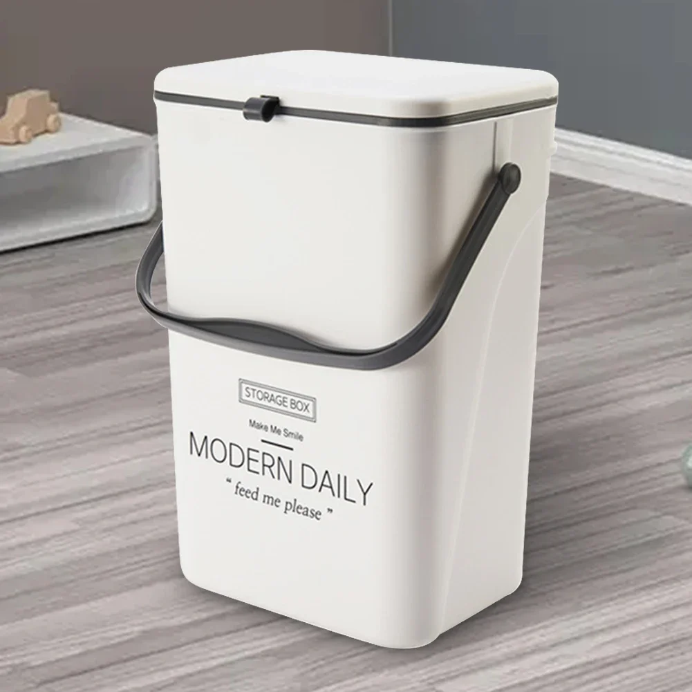 Hanging Trash Can Large Capacity 7/12L Garbage Can Wall Mounted Garbage Container with Lid for Kitchen Counter Top Or Under Sink