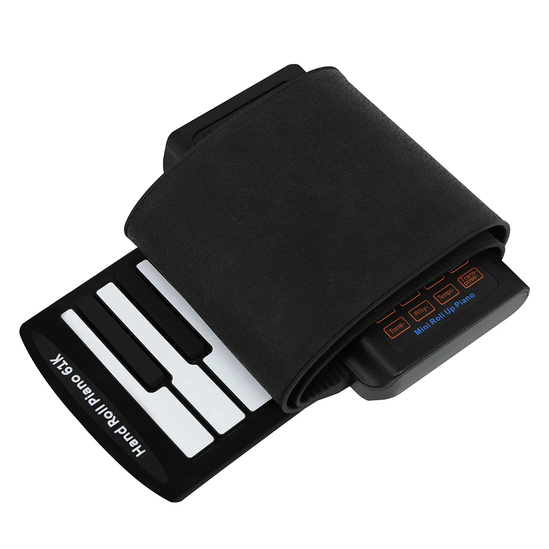 61 Keys Mini Roll Up Piano Silicone Portable Foldable Soft Keyboard Electronic Piano Black White Musical Instrument For Gifts