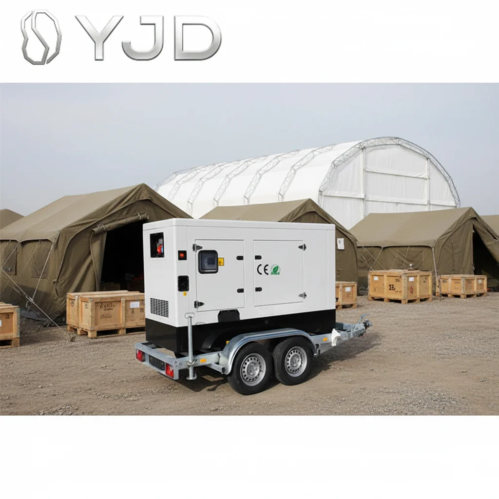 Mobile YuChai 20kw 25kva Super Silent Diesel Generator Set Trailer Type Auto Start ATS Portable Power Supply for Outdoor Use
