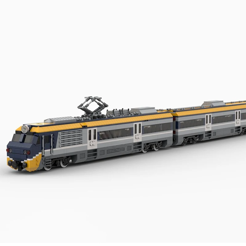 MOC City-Serie de transporte inspirada en viajero, tren de pasajeros gris, modelo DIY, bloques de construcción, ladrillos de alta tecnología, juguetes para niños, regalos