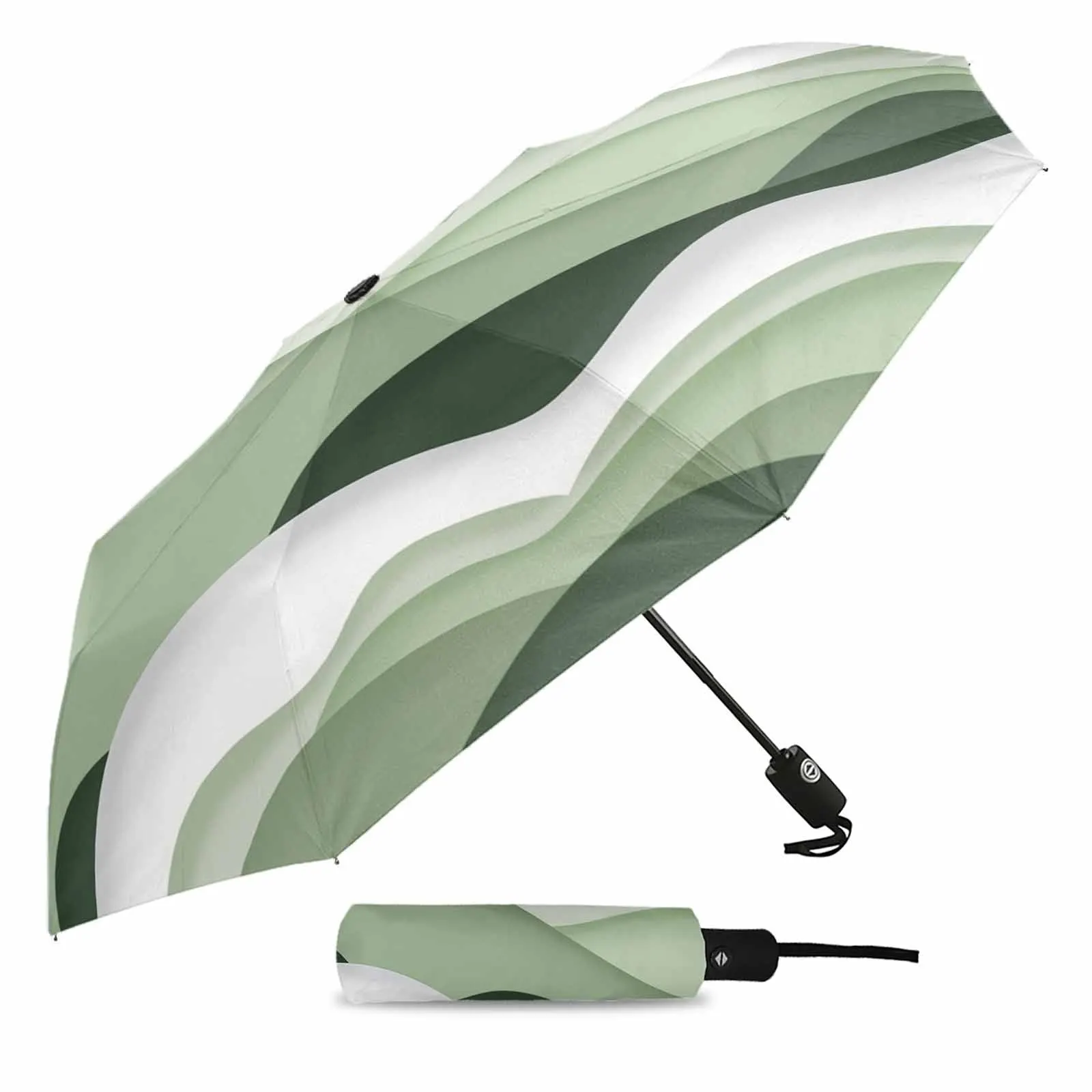 Gradual Gradient Of Ocean Waves Flower Automatic Umbrella for Rain Foldable Parasol Umbrella Eight strand Outdoor Umbrellas