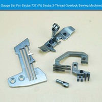 Gauge Set For 3 Thread Industrial Overlock Sewing Machine Siruba 737 Needle Plate E800 Feed Dog H445 D575 Presser Foot P253E-3