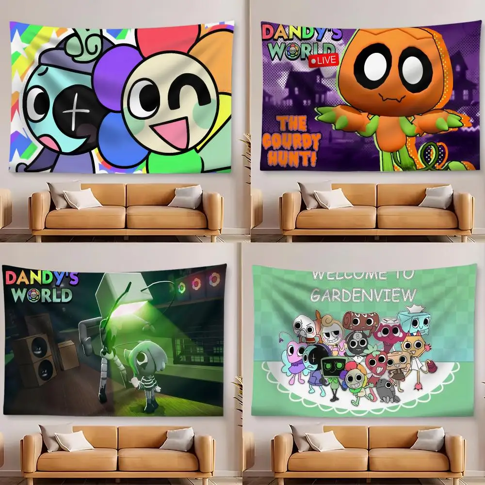 D-Dandys World Game Anime Tapestry Custom Home Living Room Bedroom Wall Decor Wallpaper Backdrop Cloth With Clips