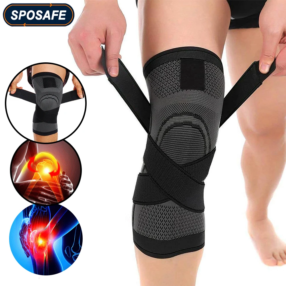 1/2PCS Adjustable Sports Knee Pad Knee Pain Relief Patella Stabilizer Brace Support Men Women Hiking Soccer Basketball Running