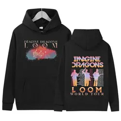 Rock Retro Imagine Dragons L00m World Tour 2024 New Hoodie Men's Women Hip Hop Fashion Pullover Oversized Sweatshirt Streetwear