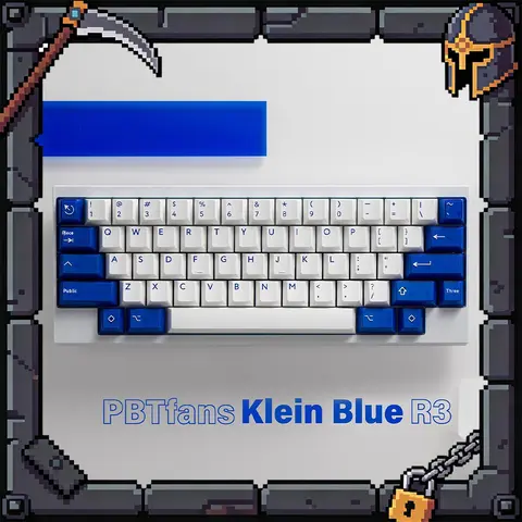 PBTfans Klein Blue R3 PC Keycaps Custom Abs Dichroism Keyboard Keycaps Semi Transparent Solid Color For PC Accessories Gifts