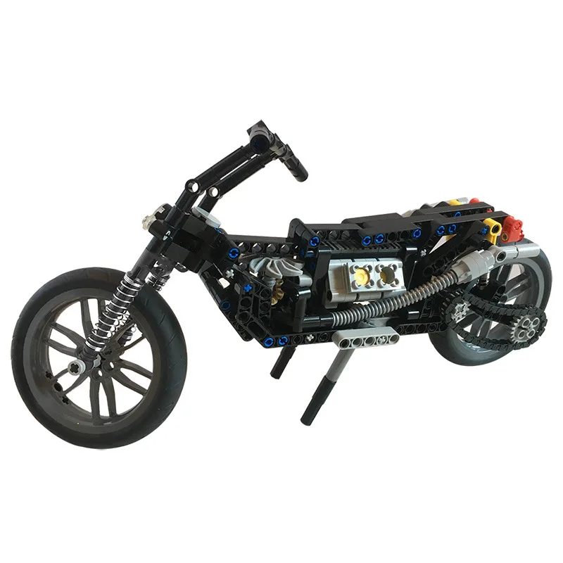 Locomotive Building Blocks MOC 18830 Motorcycle Scooter Creative Ornaments High Tech Vehicle Model Bricks Toy Gift for Kids Boys