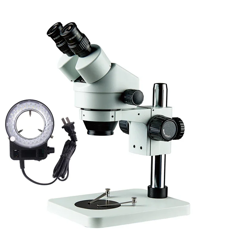 China 7x - 45x Optical Zoom Industrial Binocular Stereo Microscope with LED Light Electronic Lab testing Mobile Phone Repair