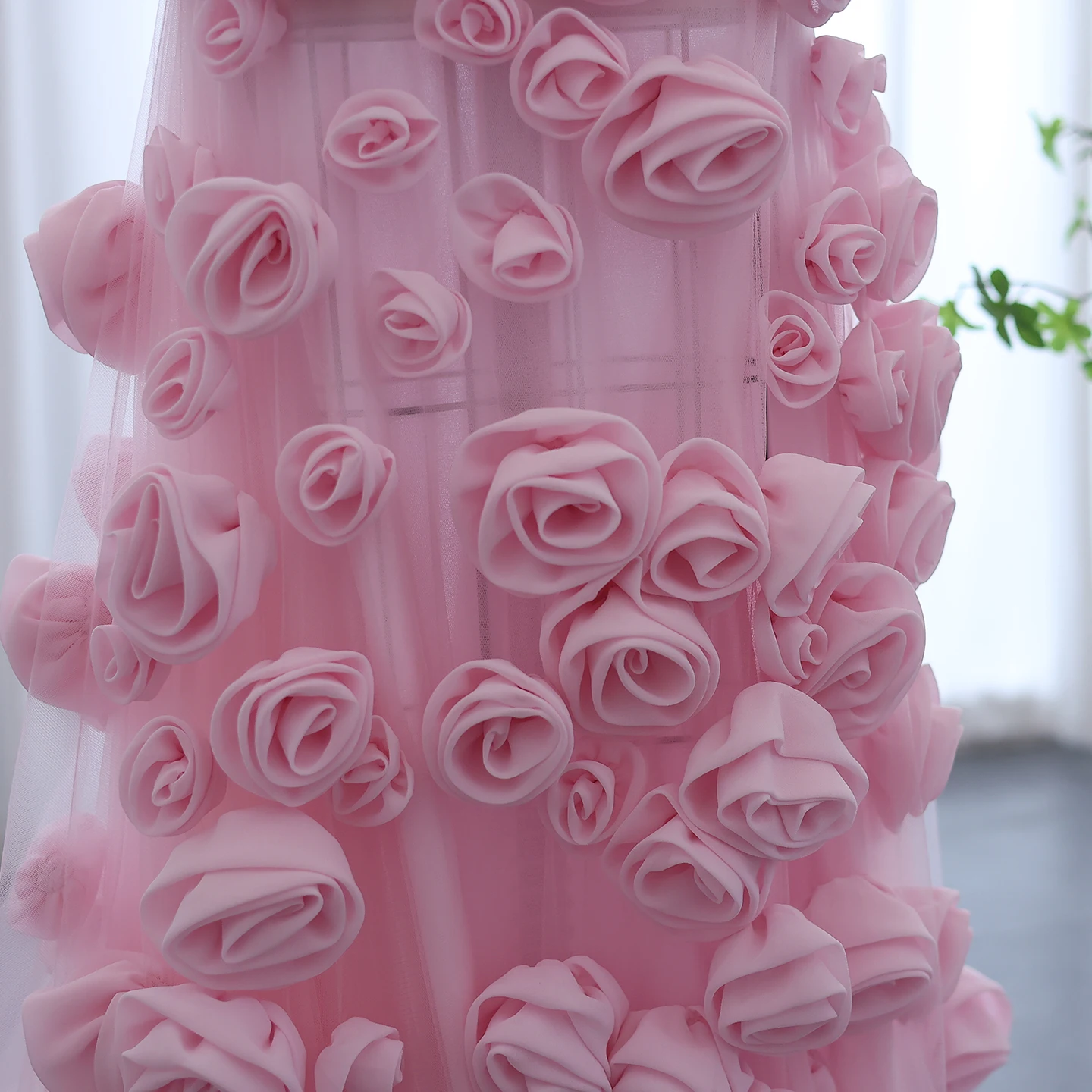 Sharon Said Dubai Elegant Pink Flowers Evening Dresses 2025 Wedding Formal Long Side Slit Girls' Party Dress SS207 Customized image 2